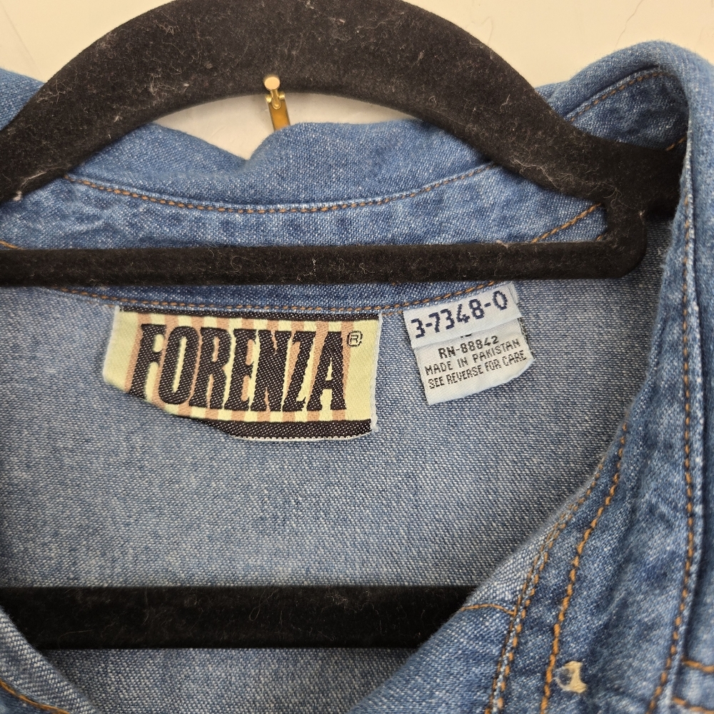 Vintage 90s Denim Jean Long Sleeve Button Front Dress - Picture 6 of 7